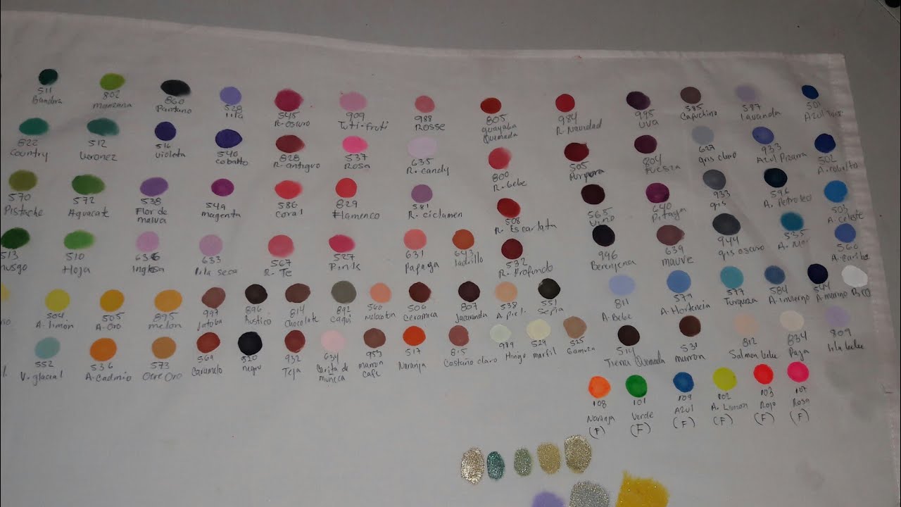 MUESTRARIO DE PINTURA ACRILEX EN TELA