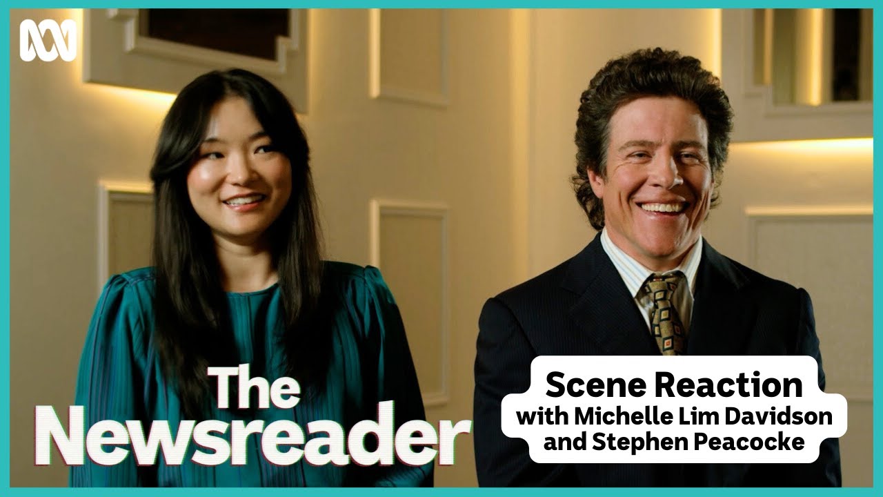Michelle Lim Davidson and Stephen Peacocke scene reaction | The Newsreader | ABC iview