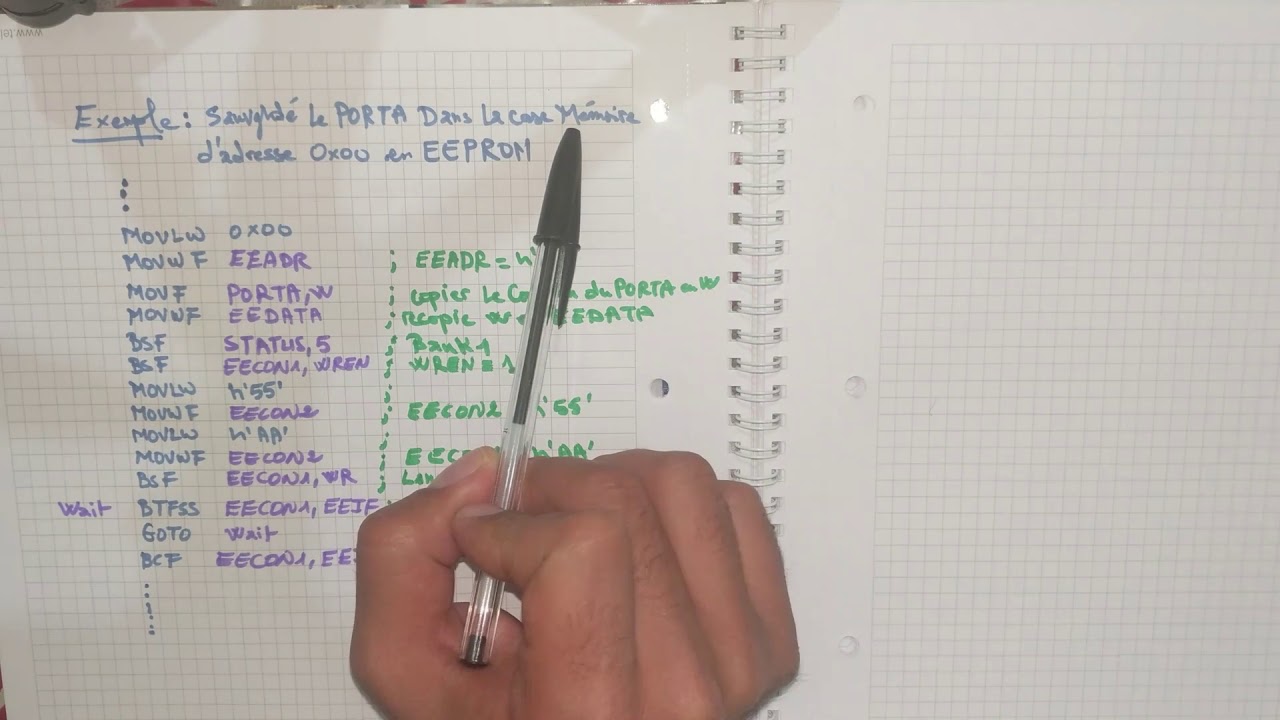 PIC16F84/PIC16F84A MÉMOIRE EEPROM ASSEMBLEUR