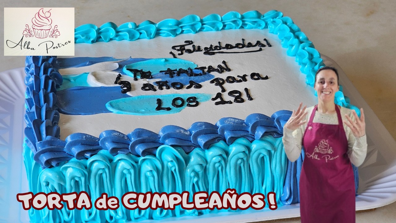 TORTA PARA CUMPLEAÑOS, cuadrada y diferente, para preparar en casa, PASO A PASO!!