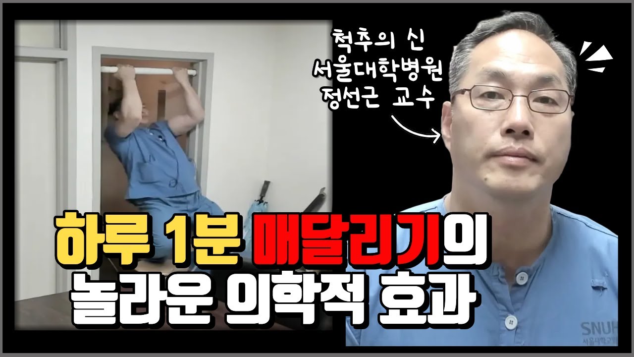 하루 1분 매달리기 알고하면 효과 3배 모르고 하면 시간낭비 (척추의 신 서울대학병원 정선근 교수)