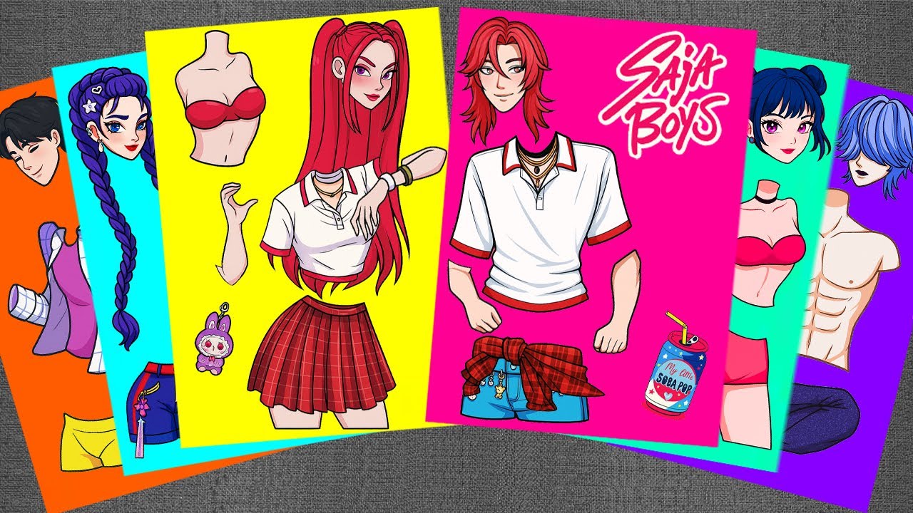 [paper diy] 🎵 KPOP DEMON HUNTERS Sticker Book 🎶 HUNTRIX Mira & SAJA BOYS Form a Music Band!