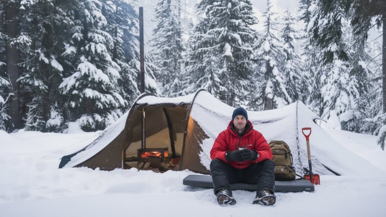 Surviving Winter Alone With Only an Old, Thin Tent | Winter Camping