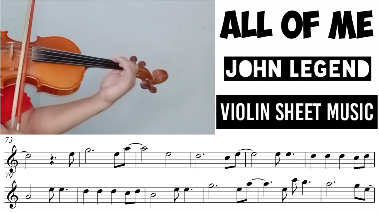 Free Sheet || All Of Me - John Legend || Violin Sheet Music