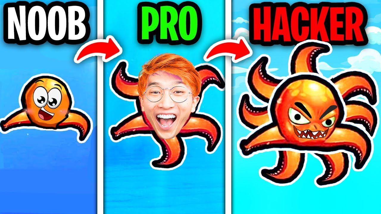 NOOB vs PRO vs HACKER In OCTOGEDDON!? (ALL LEVELS!)