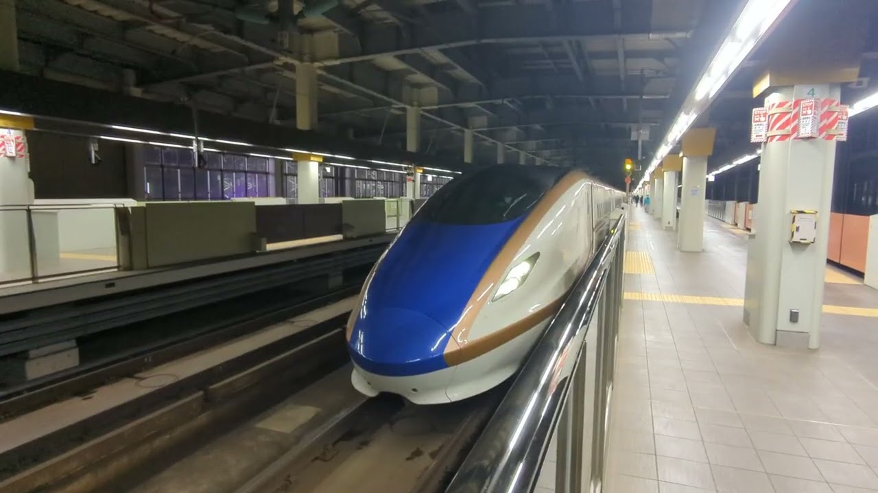 2026年3月15日北陸新幹線金沢(駅)12番のりば3518Eかがやき518号(金沢·長野·)東京行き着発 E7系F9編成運行3518Eかがやき518号(長野から先大宮·上野·東京停車最終列車)