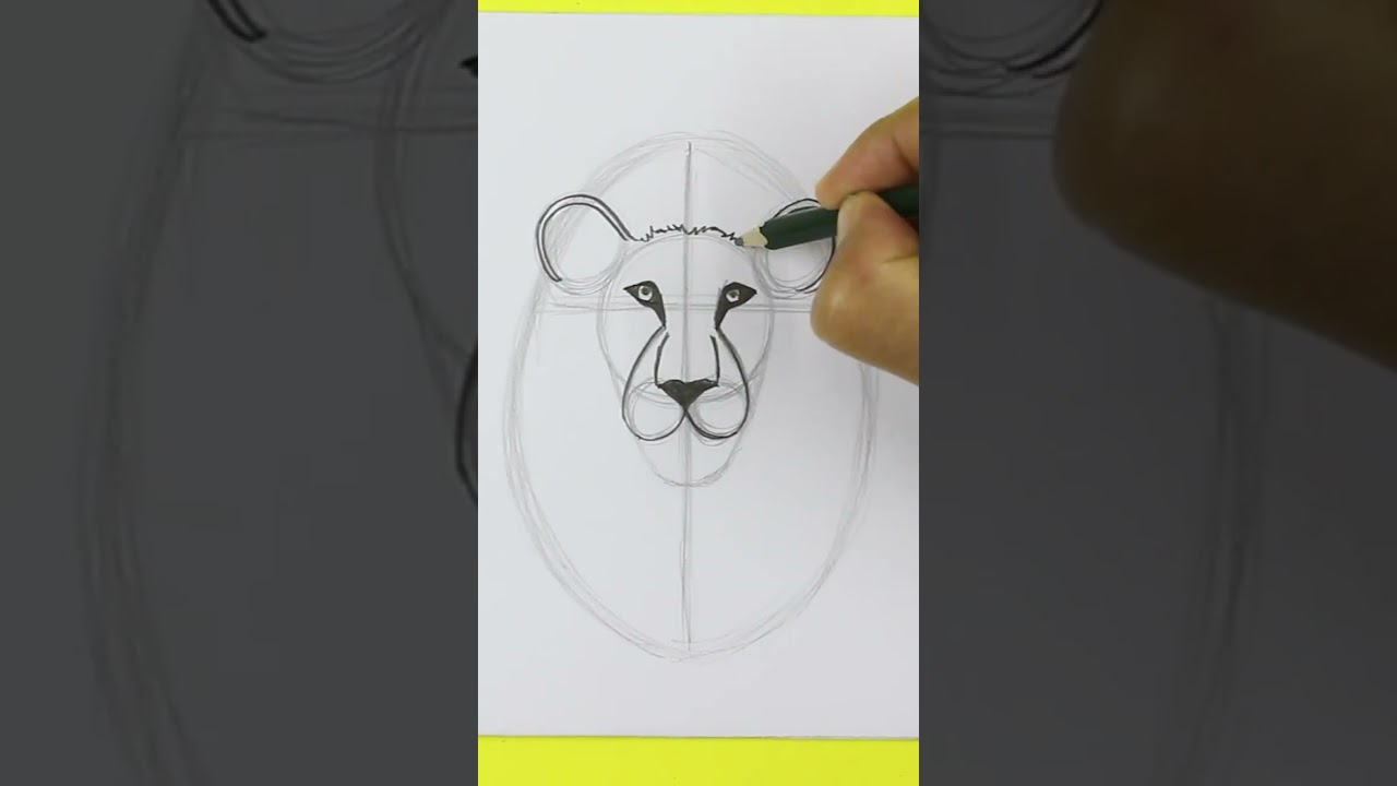 🔴 Como Dibujar un LEON a Lapiz para principiantes - Easy Art #shorts #short