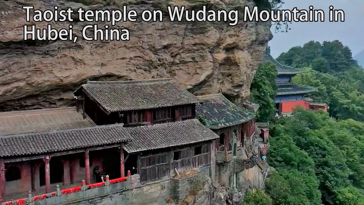 Aerial China：Taoist temple on Wudang Mountain in Hubei, China