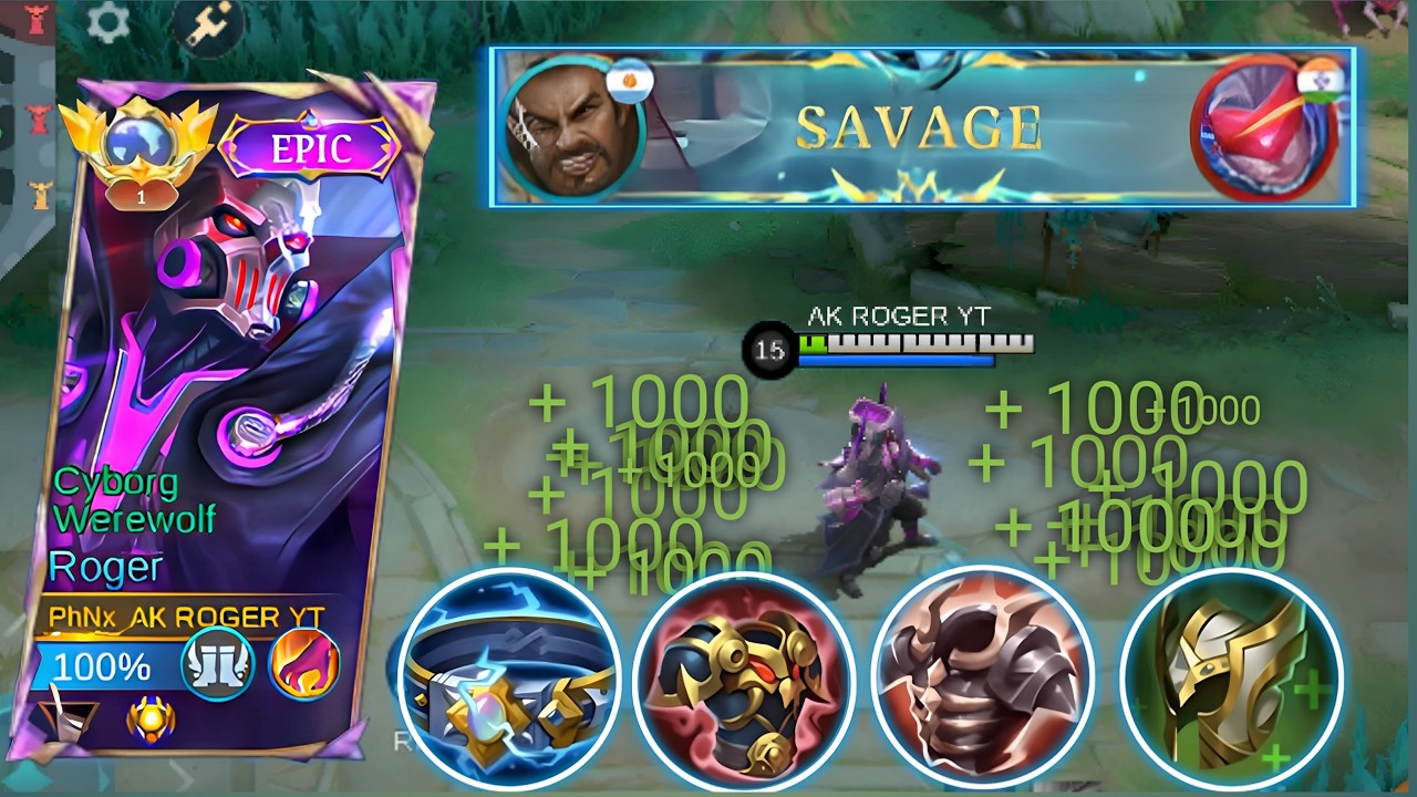 18 KILLS SAVAGE JUNGLER ROGER AS DEFENCE BUILD CHALLENGE!? TOO TANKY! | MLBB