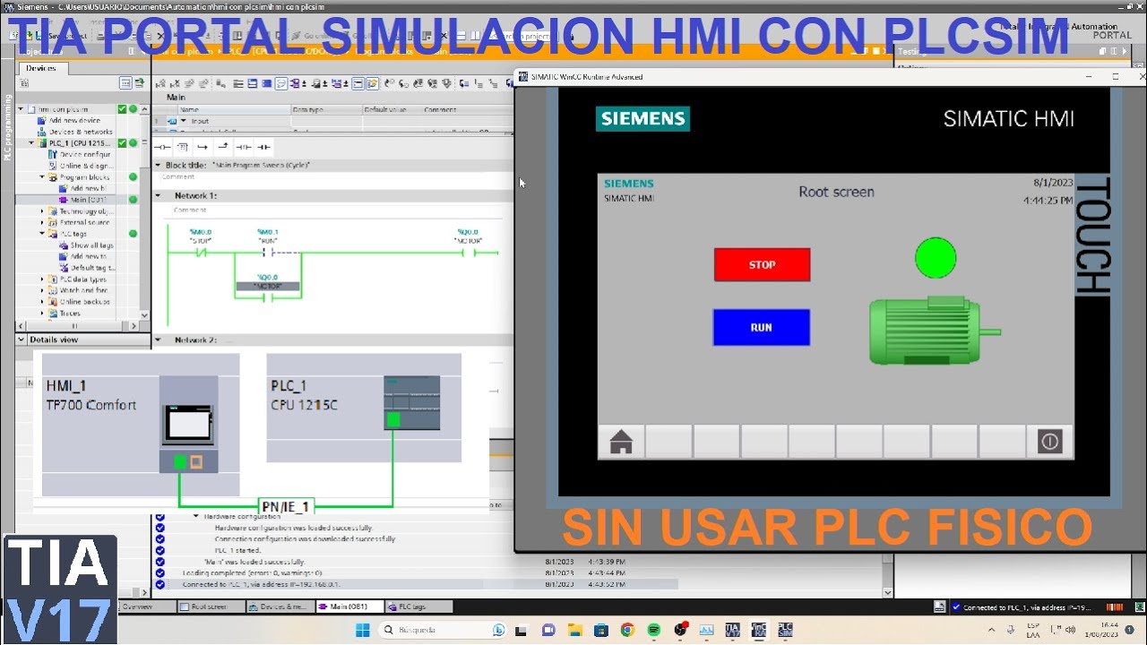 Programar y Simular PANEL HMI usando PLCSIM en TIA PORTAL ✅
