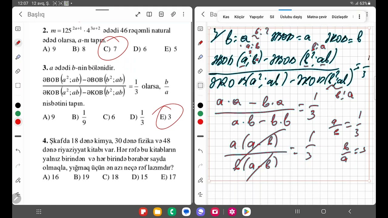 MHM Natural Ədədlər (TEST 6,7 izahlı)