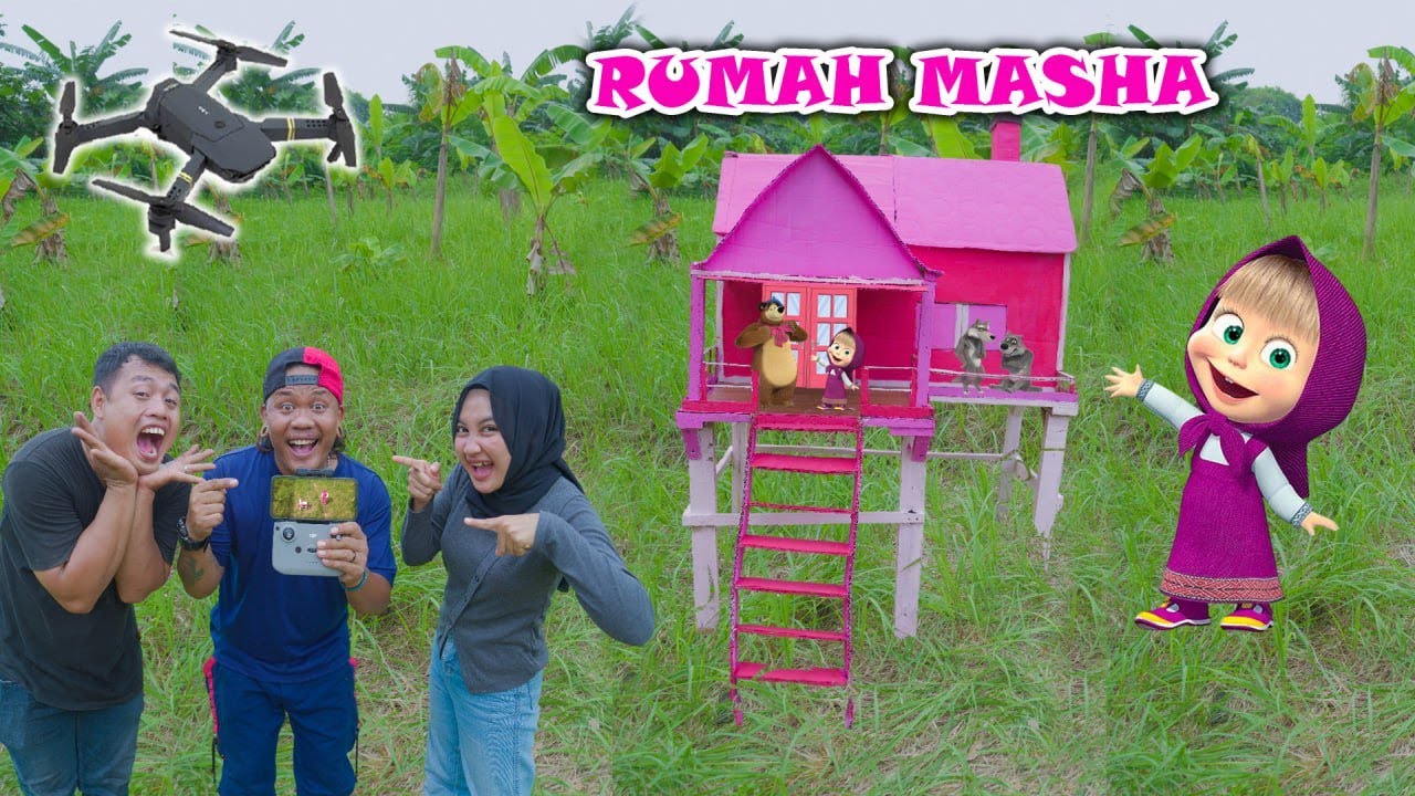 DRONE MENANGKAP RUMAH MASHA ADA DI DUNIA NYATA