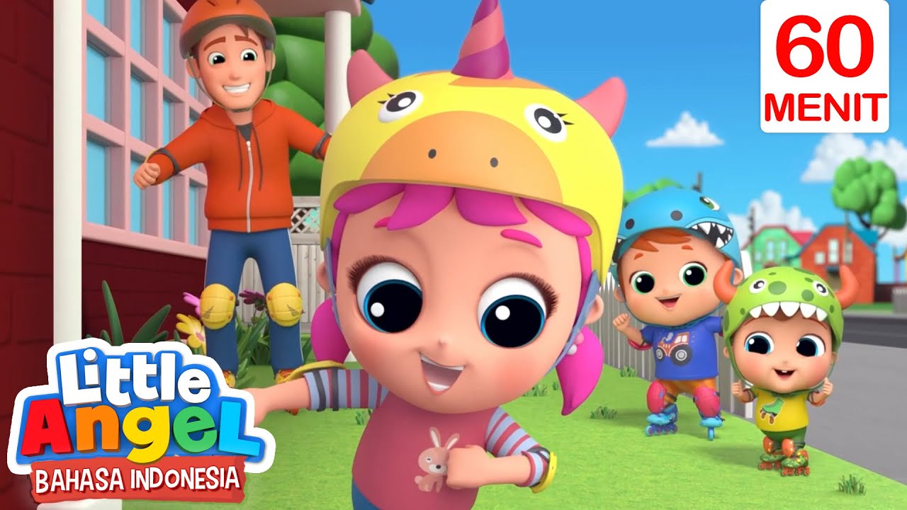 Belajar Main Sepatu Roda! | Little Angel | Kartun Anak Anak | Moonbug Kids Indonesia