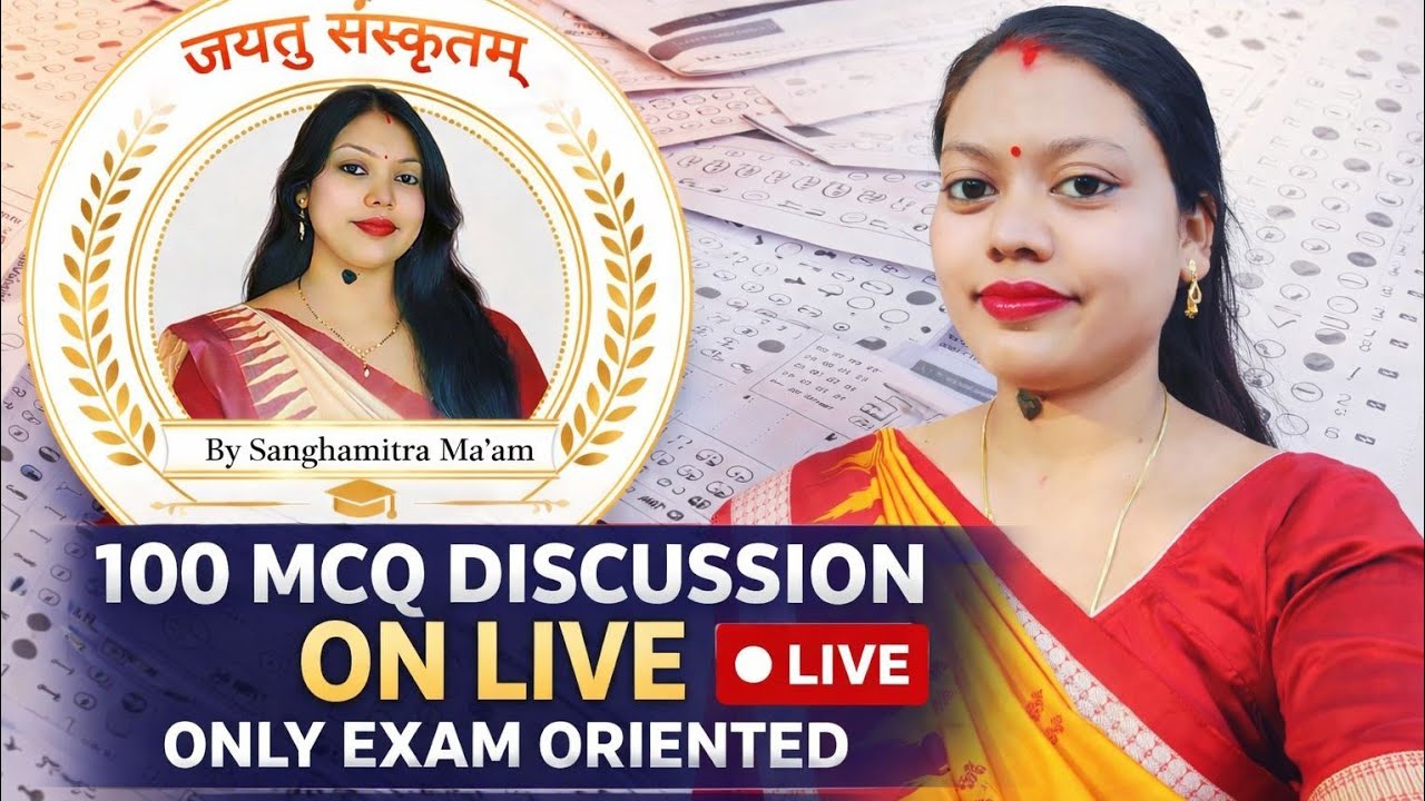 100MCQ discussion// SSB TGT Sanskrit 2026// by sanghamitra ma'am/Live