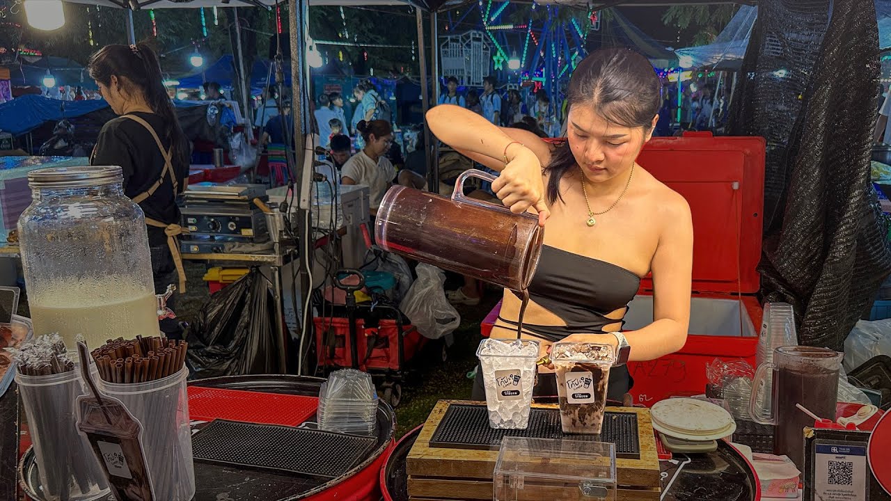 The Hottest ! Famous Chocolate drink in Thailand - Thai Street Food #food #yummy