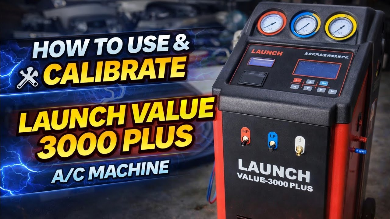How to Use the Launch Value 3000 Plus A/C Machine (Setup & Calibration Guide)