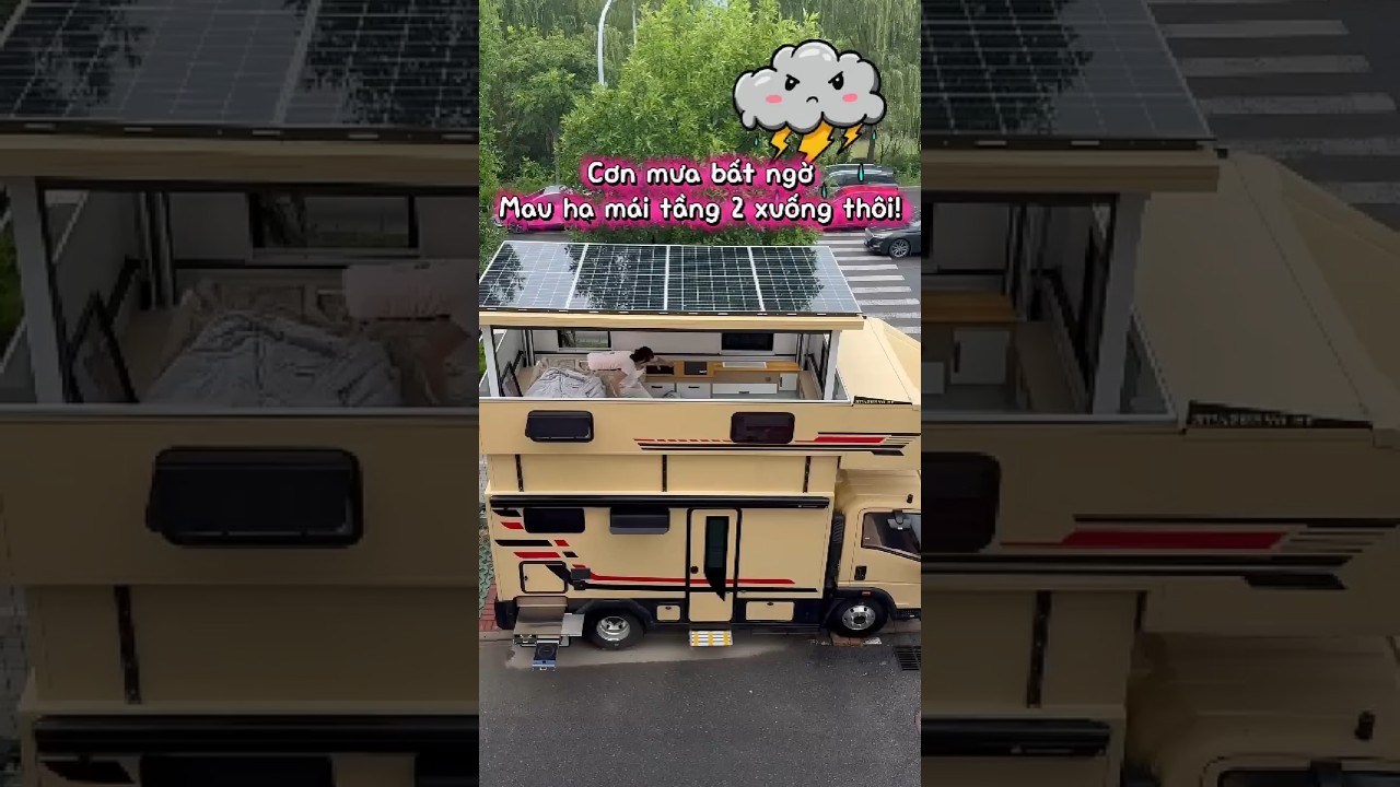 Sudden Rain! I Had to Lower My RV Pop-Up Roof 🌧️ #rvlife #rvsurvival  #vanlifevoyages #rv  #rvtravel