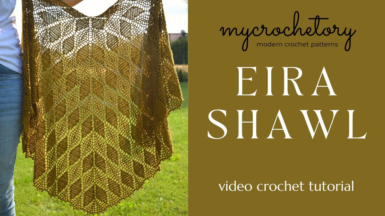 Eira Crescent Crochet Shawl Pattern | Free Crochet Shawl Pattern Tutorial by MyCrochetory