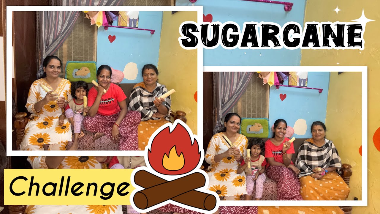 Evlo periya Gift ah😳😱|Sugarcane challenge|Pongal|2026|Fun with family 