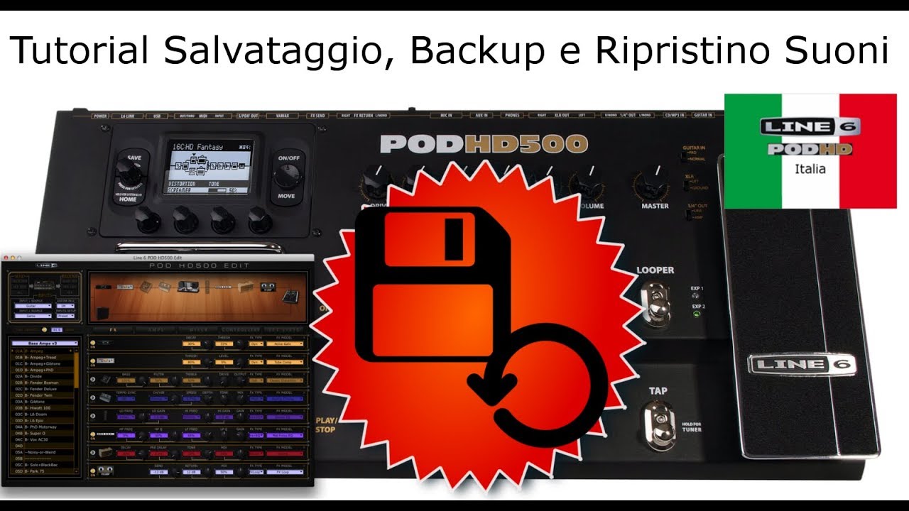 Line6 Pod HD ITA - Tutorial Salvataggio, Backup e Ripristino Memoria Presets