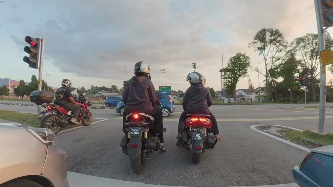 enjoying the sunset on the bike