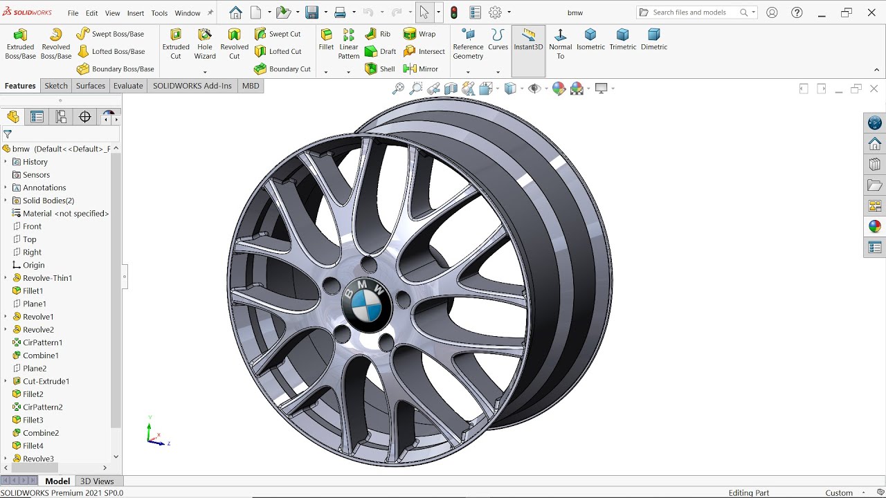 BMW Rim in Solidworks | Solidworks Tutorial