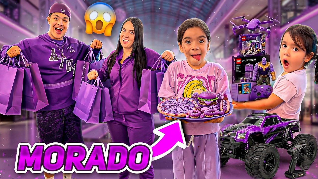 24 HORAS COMPRANDO TODO COLOR MORADO😱 💜