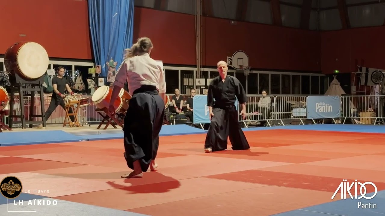 Démonstration Iaïdo-Aïkido  Brice Guiader 5ème Dan, Even Debauge 1er Dan DOjo VDB, Pantin 16-11-24