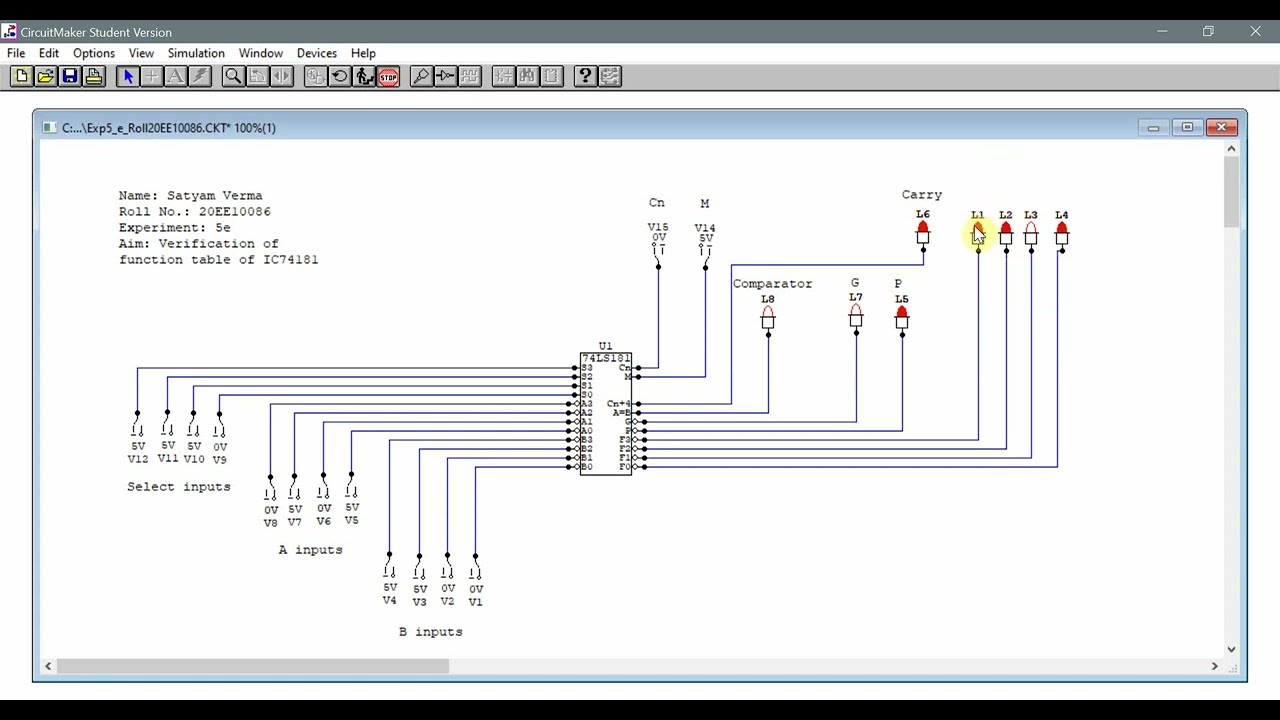 Working of an IC74181 | Circuit Maker