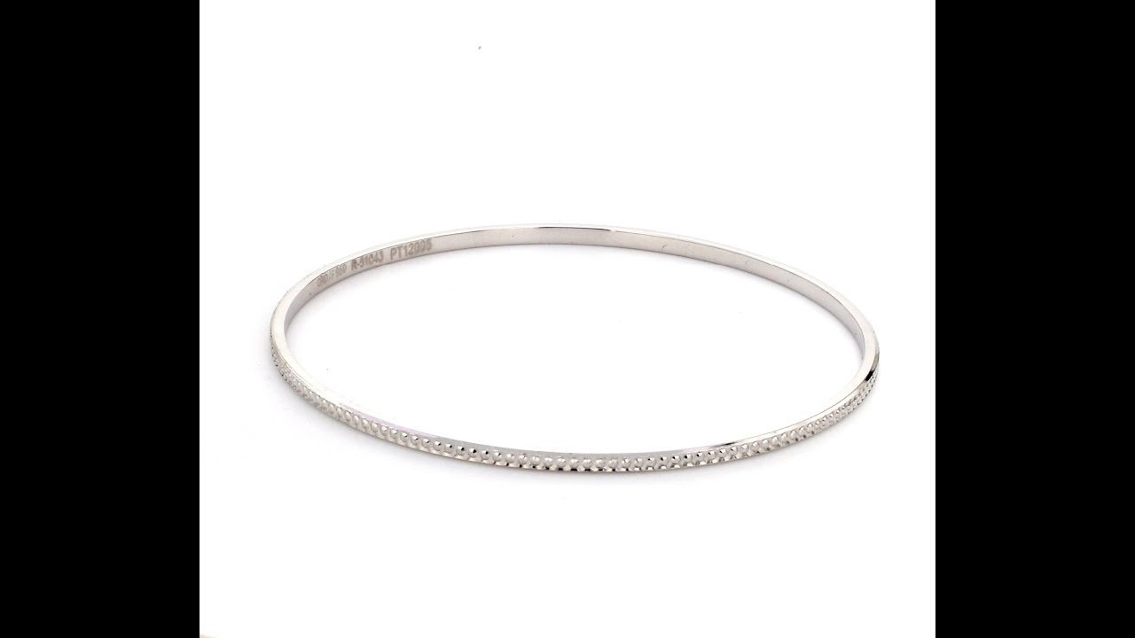 Thin Platinum Bangles with Diamond Cut SJ PTB 314-Jewelove