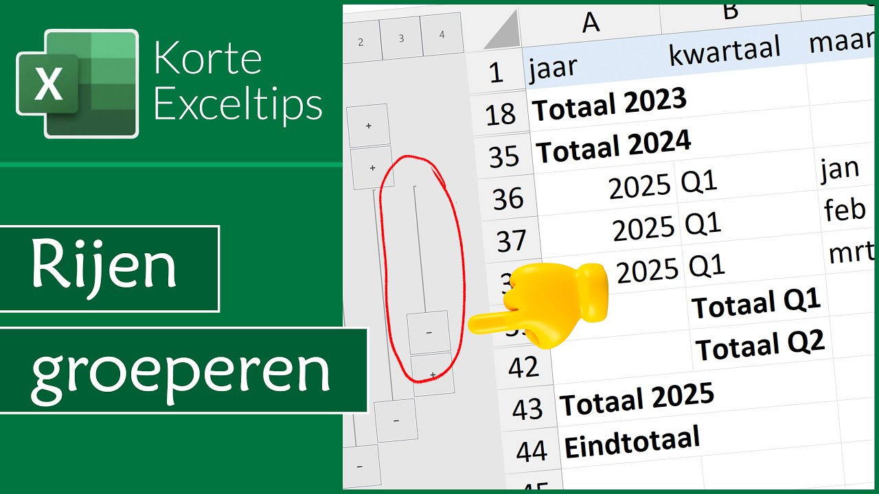 Rijen en kolommen groeperen