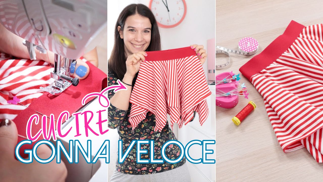 Gonna in 30 minuti!⚡Come cucire una gonna a ruota con cinturino elastico | Un punto alla volta