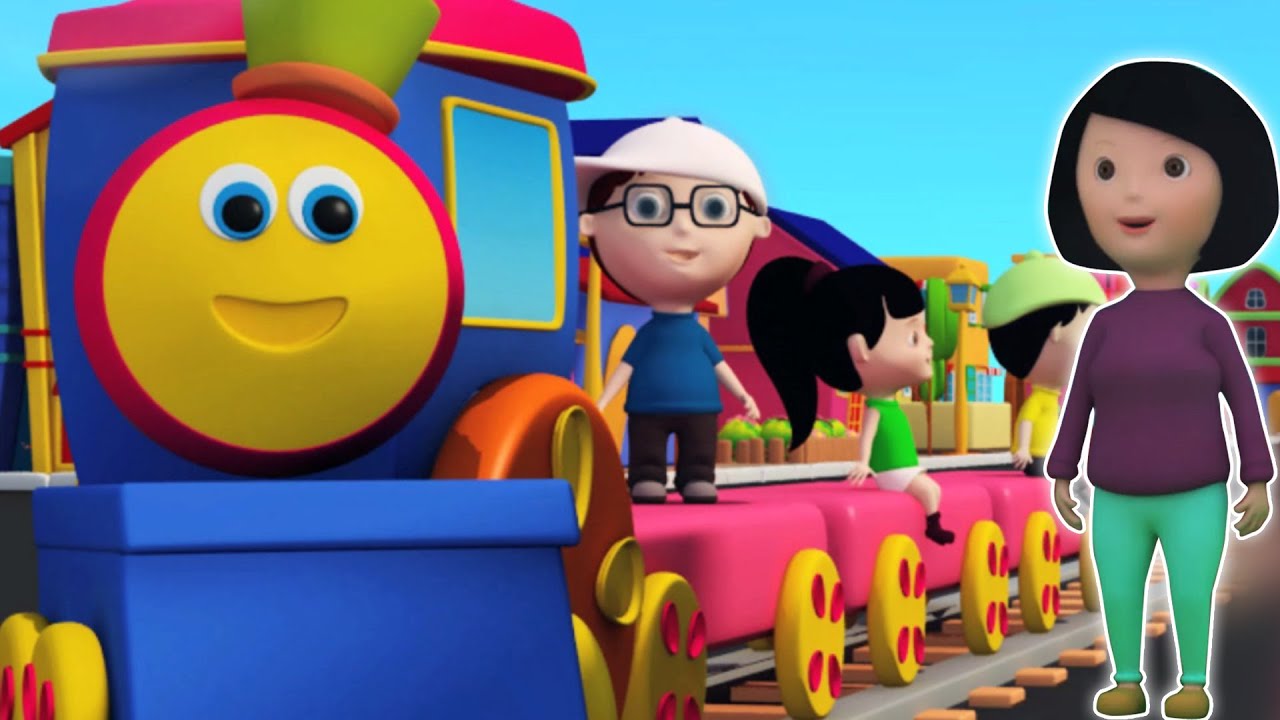 rodas de bob no trem | Cartoon para crianças | vídeo educativo | Bob Wheels On The Train