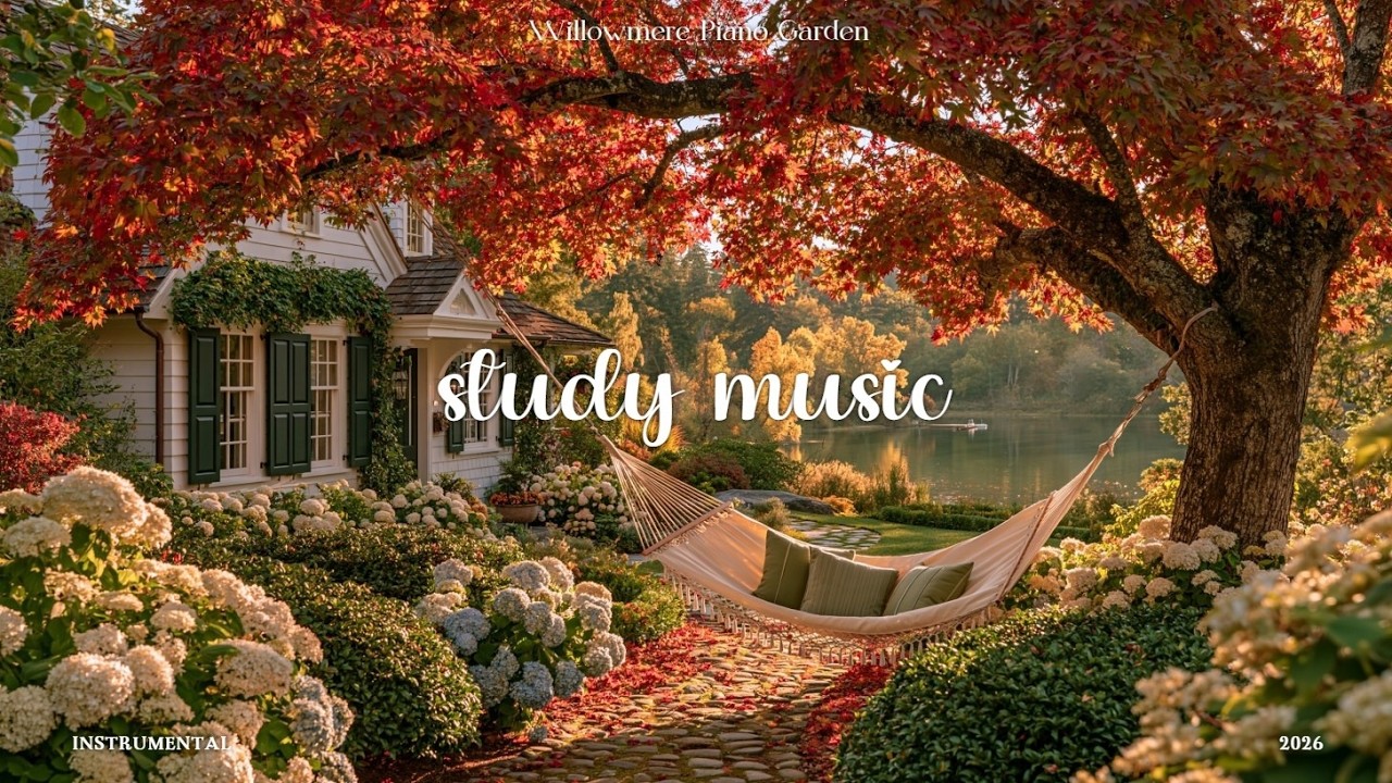 Relaxing Autumn Piano Music 🍂 Peaceful Cottage Garden Melodies for Study & Focus