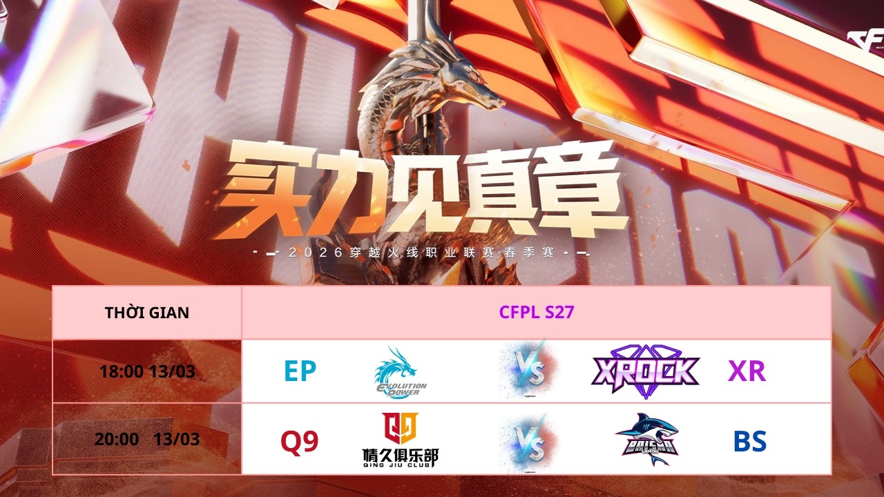 CFPL S27: EVOLUTION POWER vs XROCK      Q9 vs BAISHA GAMING