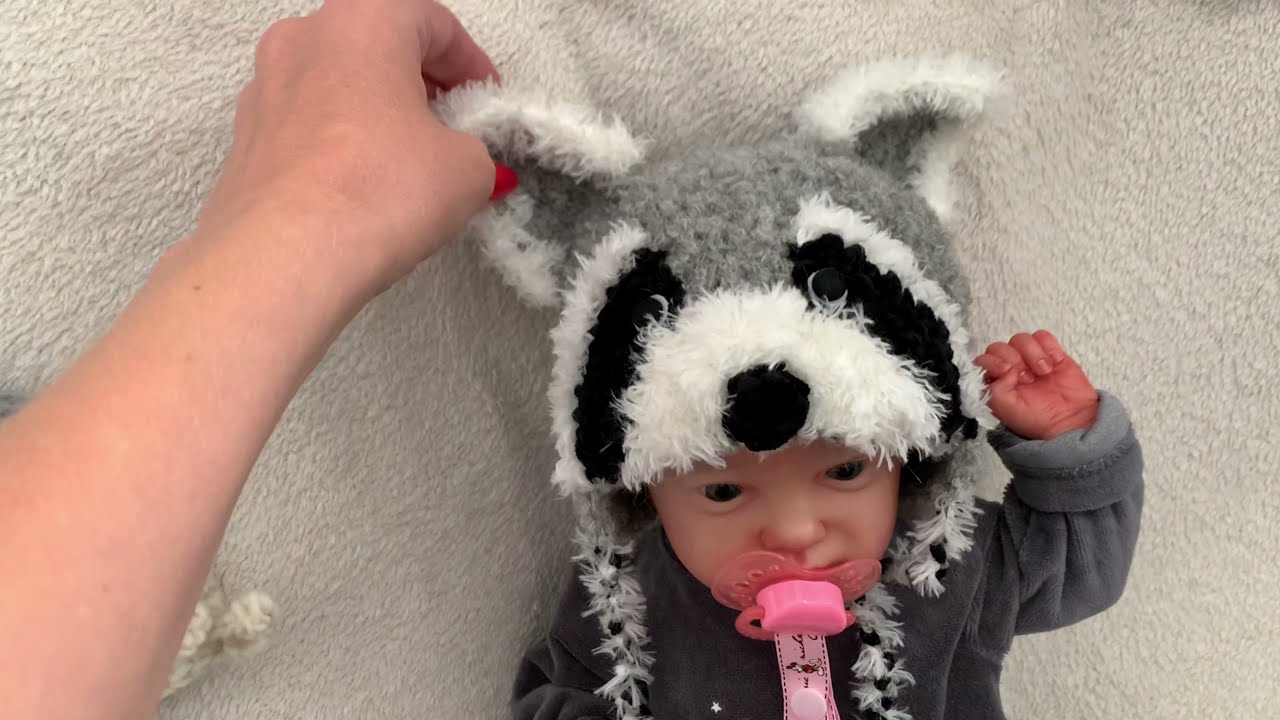 Adorable gorro de mapache para recien nacidos. Raccoon hat for baby photoshoot
