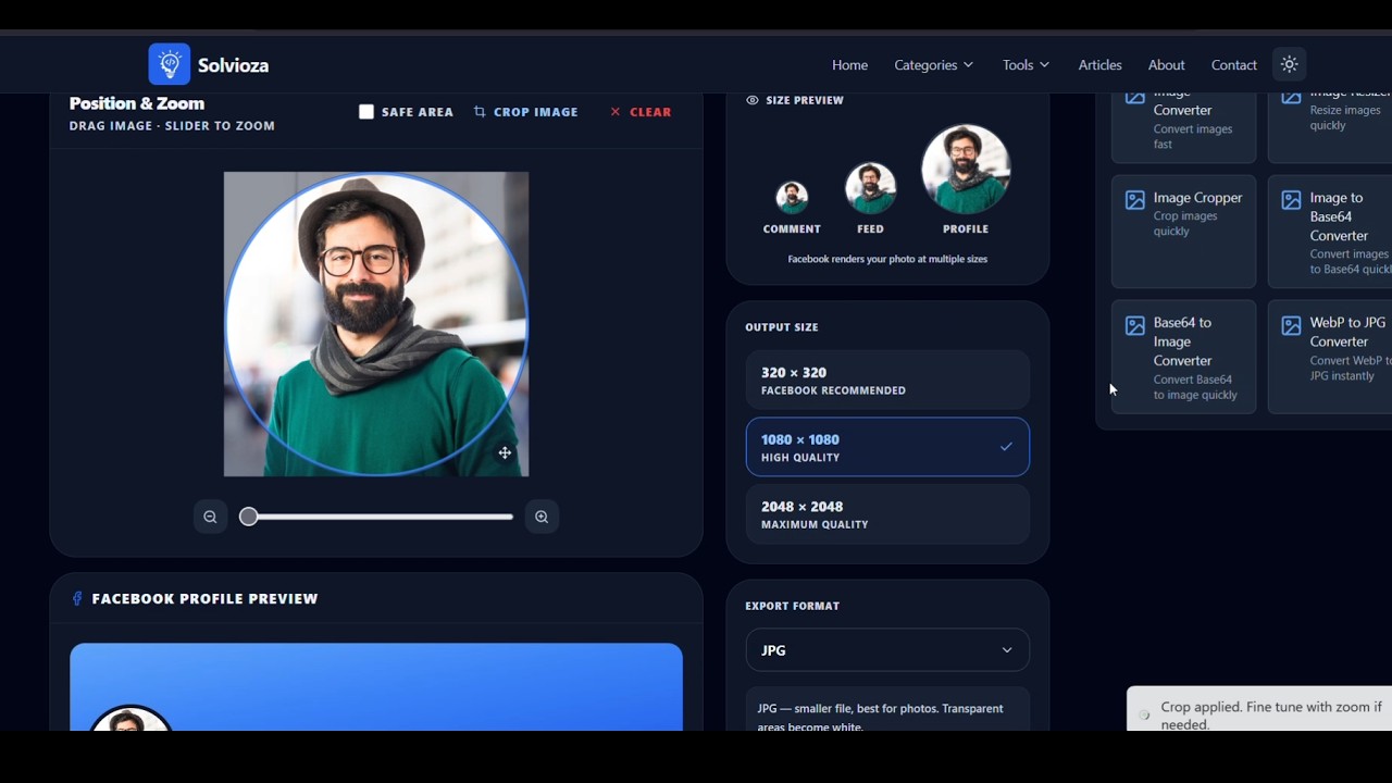 How to Resize Facebook Profile Picture or DP Online | Crop, Preview & Download