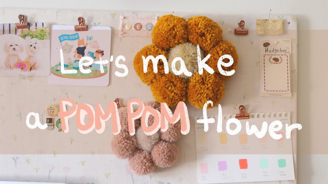 Let's make a pom pom flower wall decor *tutorial* #wallhanging #diytutorial #StudioEloise