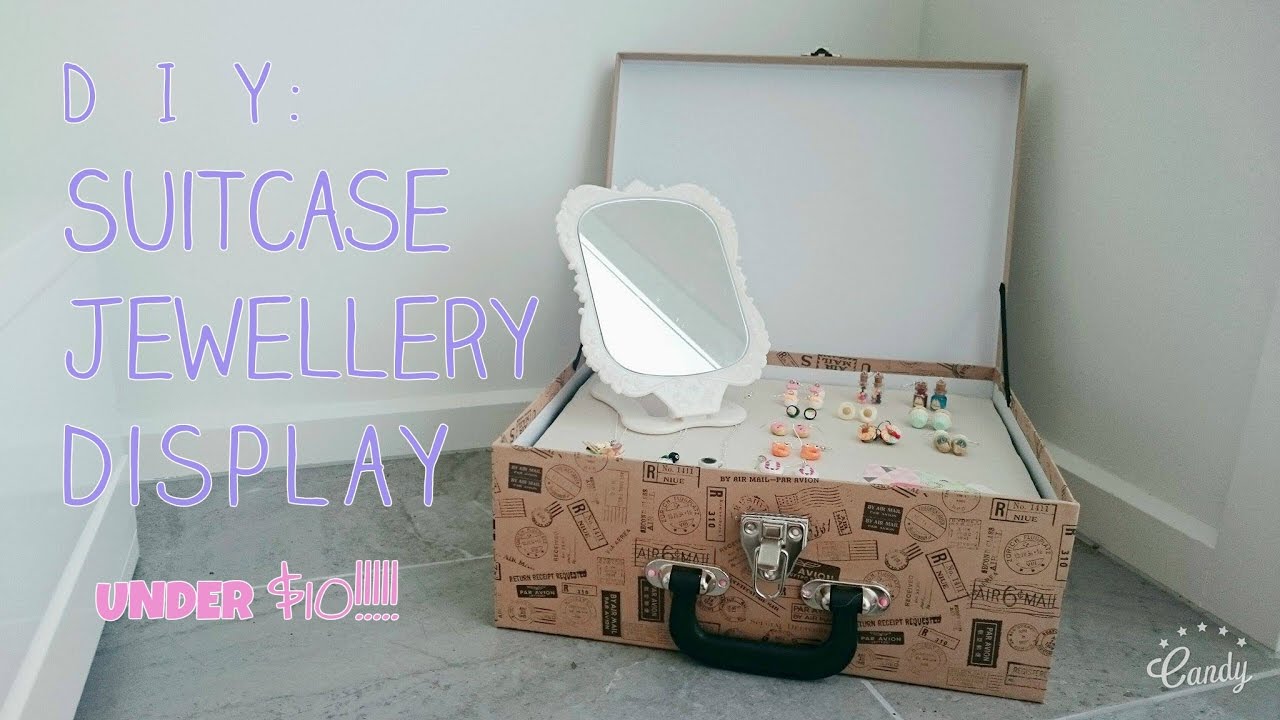 DIY: SUPER EASY Suitcase jewellery display for under $10!!