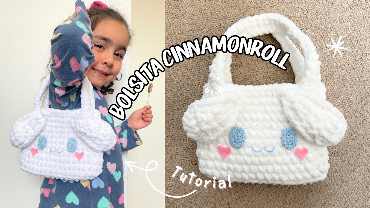 🩵BOLSO CINNAMONROLL TEJIDO - ¡NO LO COMPRES! HAZLO TU MISMO | Tutorial Hebras Crochet