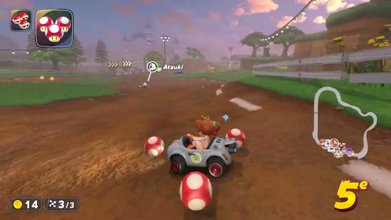 The most effective triple shell of  time in mario kart world