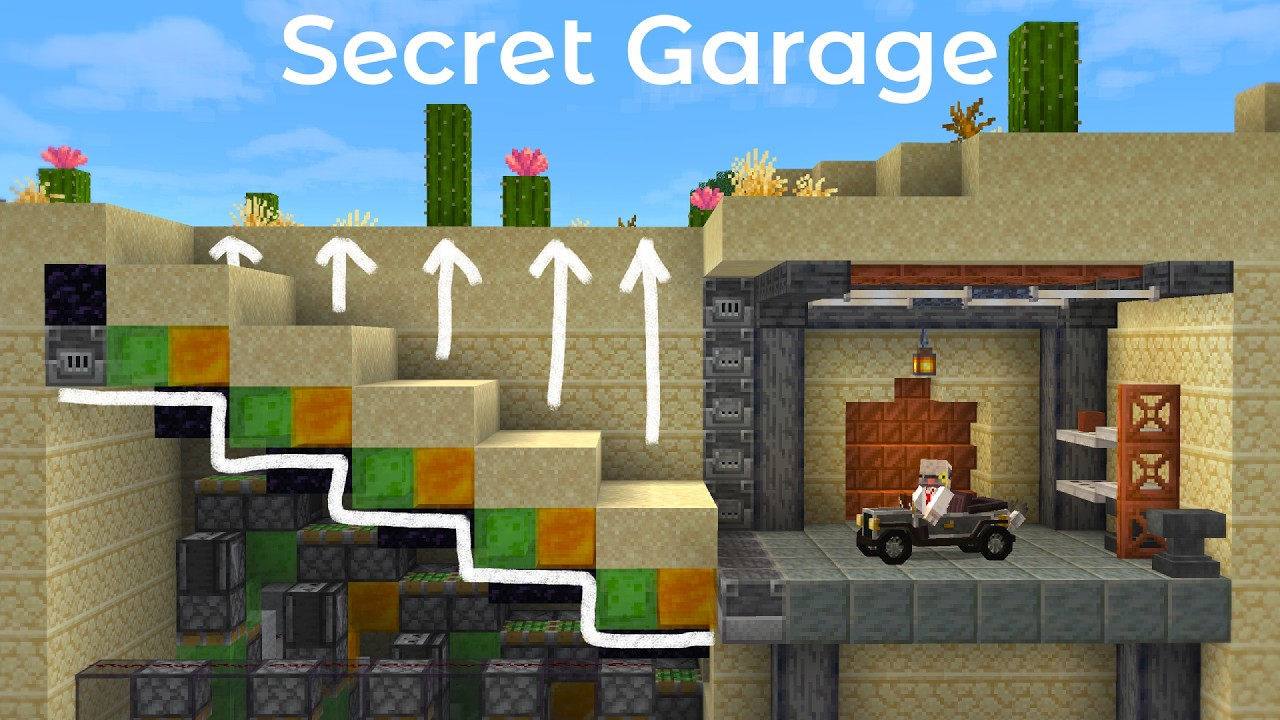 Я построил секретную дверь-пандус в Minecraft.