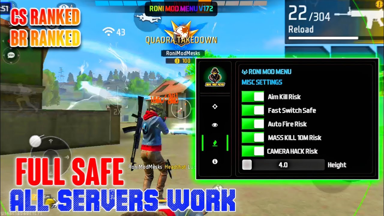 DRIP CLIENT V18 + RONI MOD MENU V172 | FREE FIRE MOD MENU | RONI MOD MENU | OB52 NEW HACK ||