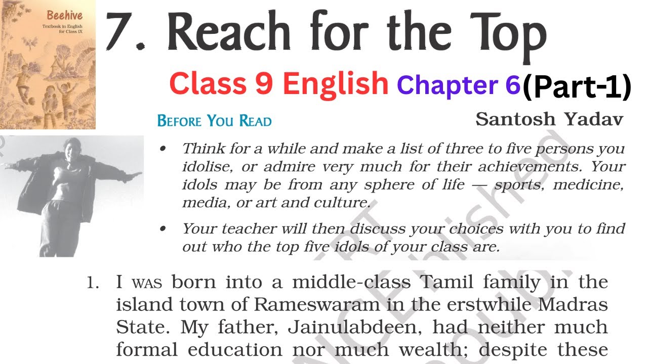 Reach for the Top Class 9 English Chapter 7, Class 9 English Chapter 7 Reach for the Top explanation