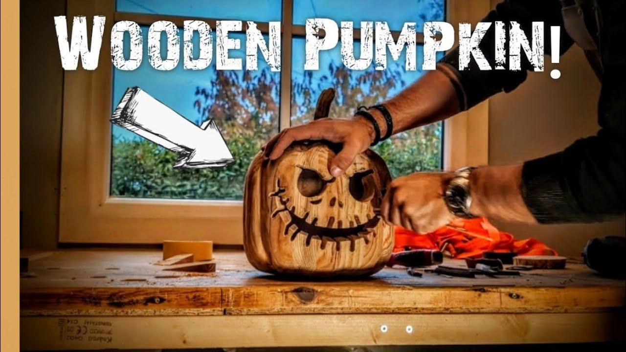 How to Carve a Halloween Pumpkin from Pallet Wood!!   |Wood Carving Jack-o lantern