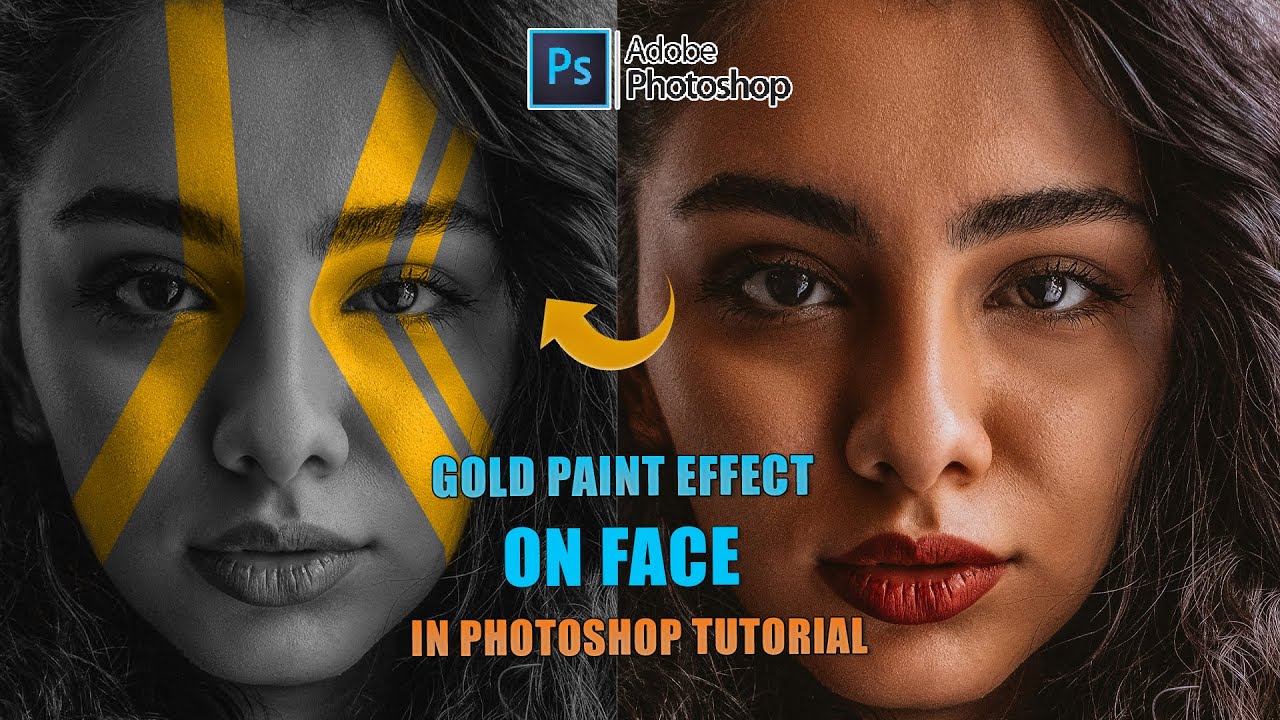Gold Paint effect on face in Photoshop Tutorial 2026