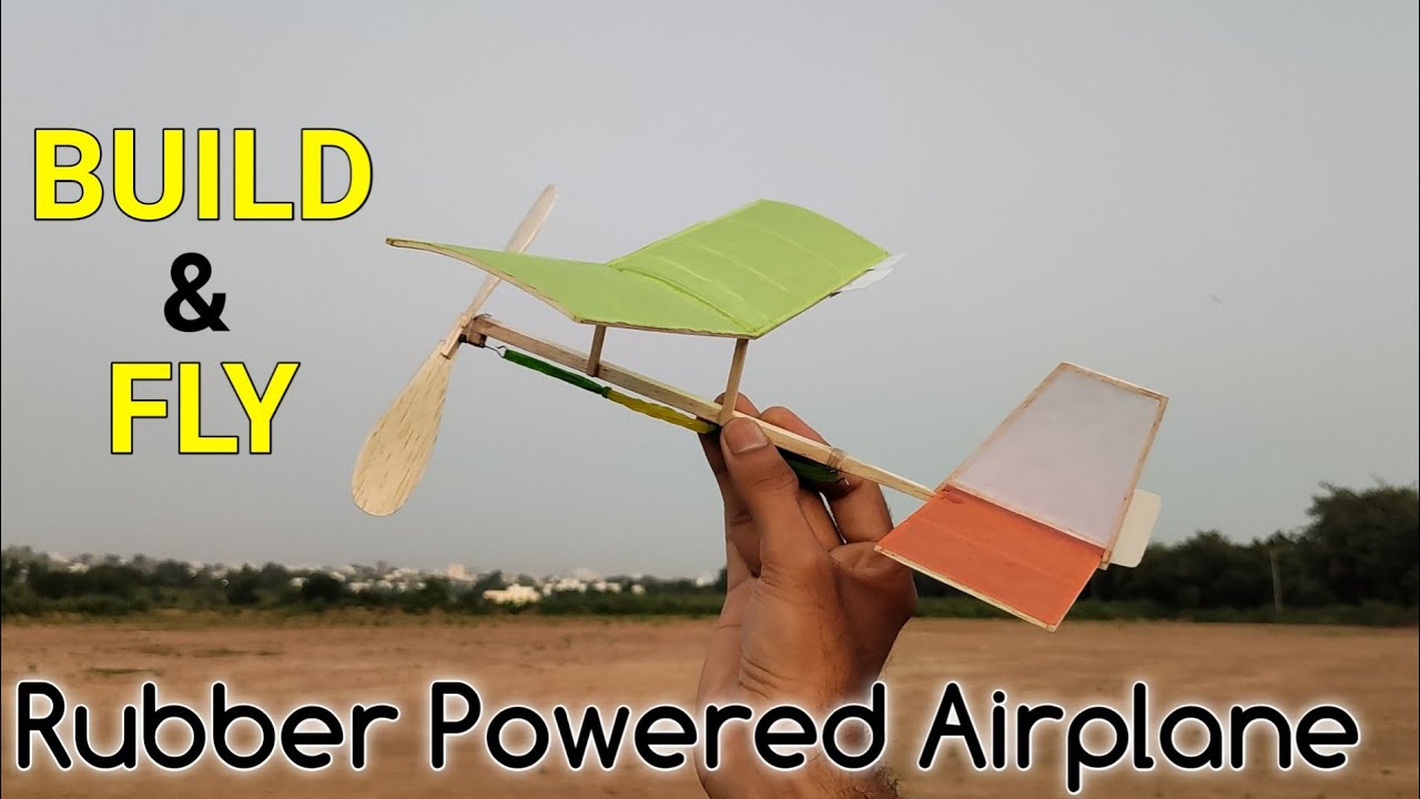 How To Make Rubber Band Powered Airplane | Scraps model | #airplane