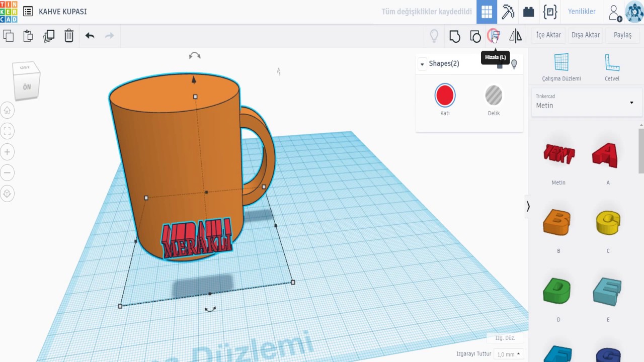Tinkercad ile Kahve Kupası Tasarımı