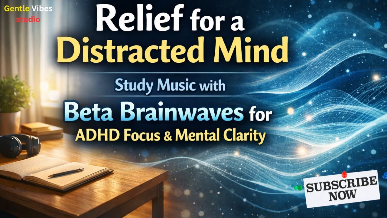 "Relief for a Distracted Mind | Study Music with Beta Brainwaves for ADHD Focus & Mental Clarity"