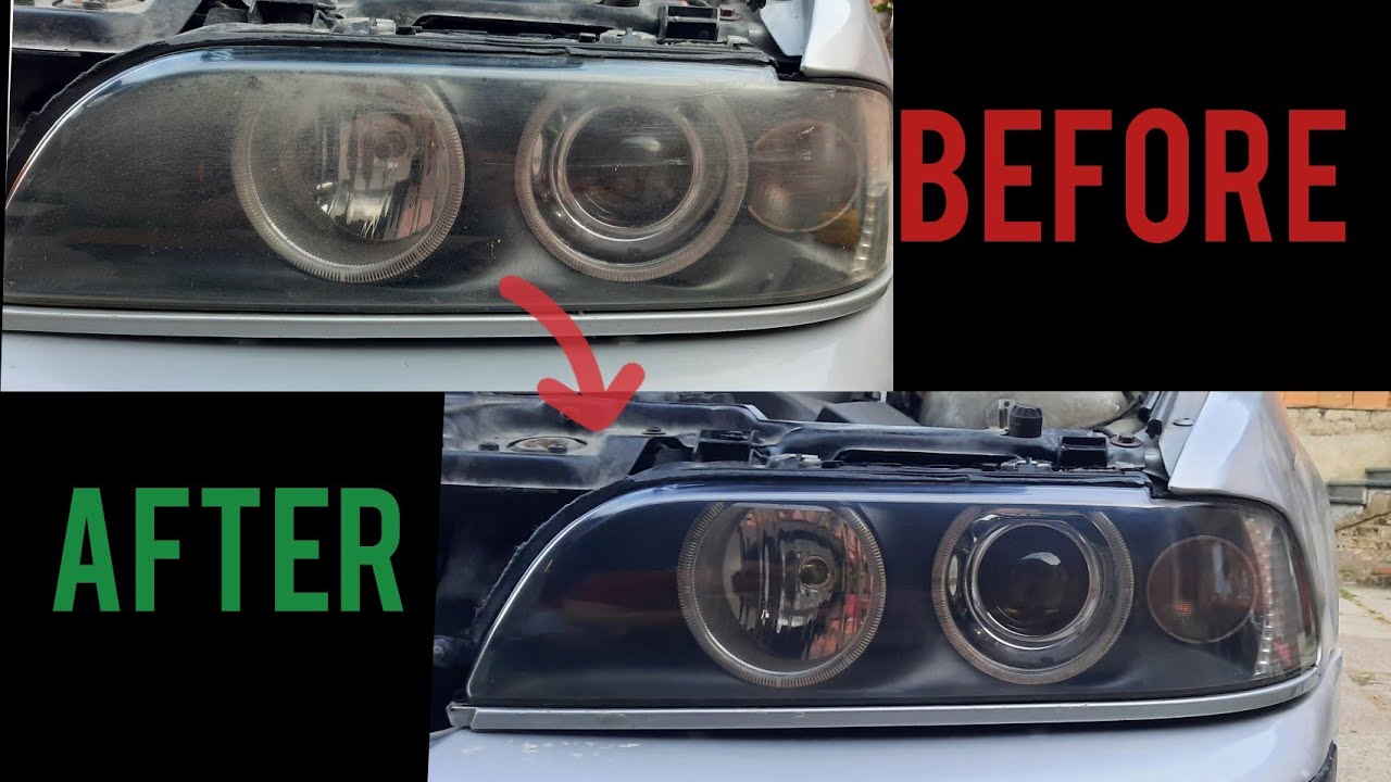 DIY Polishing Car Headlights Like a Pro |Removing deep scratches|  Bmw e39